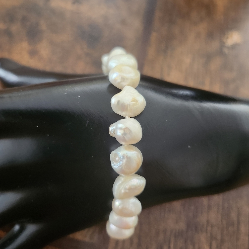 925 sterling Silver Baroque pearl bracelet